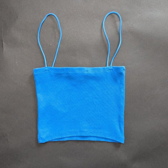 Zara Blue Stretch Tub Top with thin strap size : S - Picture 2 of 4